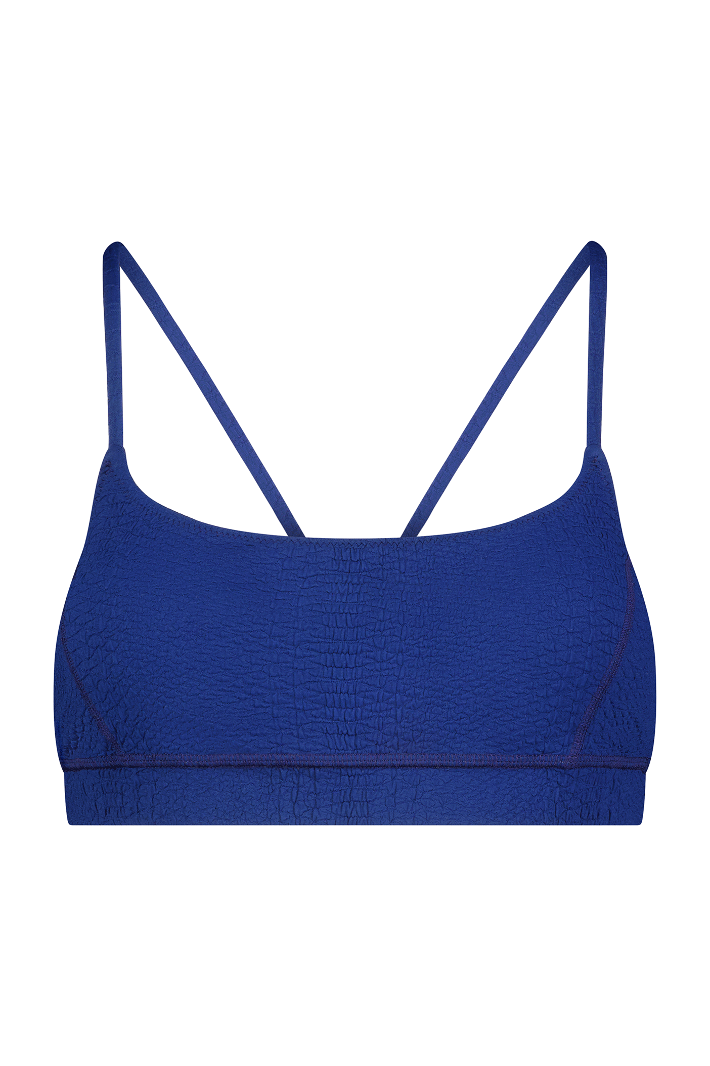 Textured Blue Sports Bra