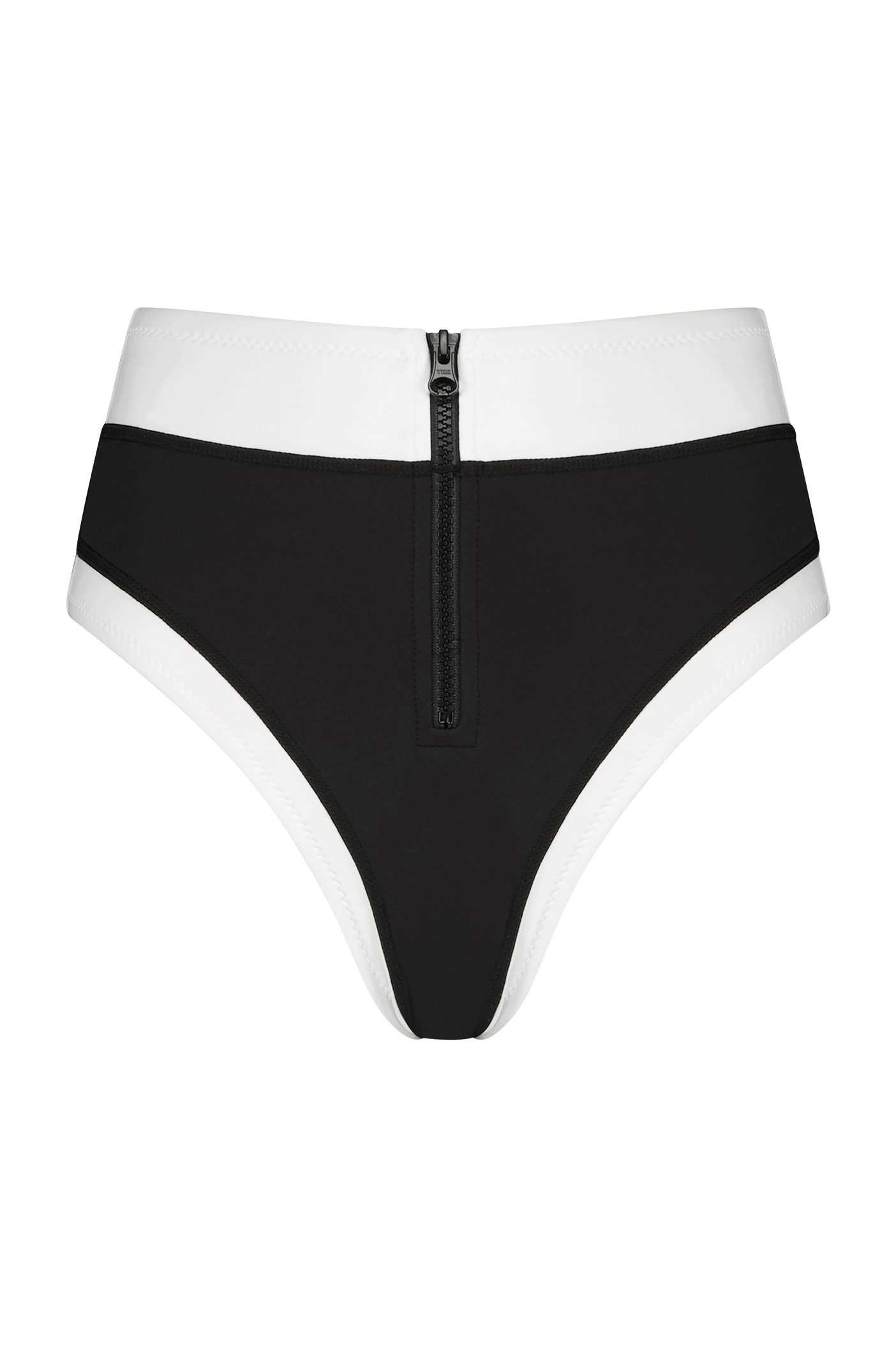 Black and White High Waisted Bikini Bottom