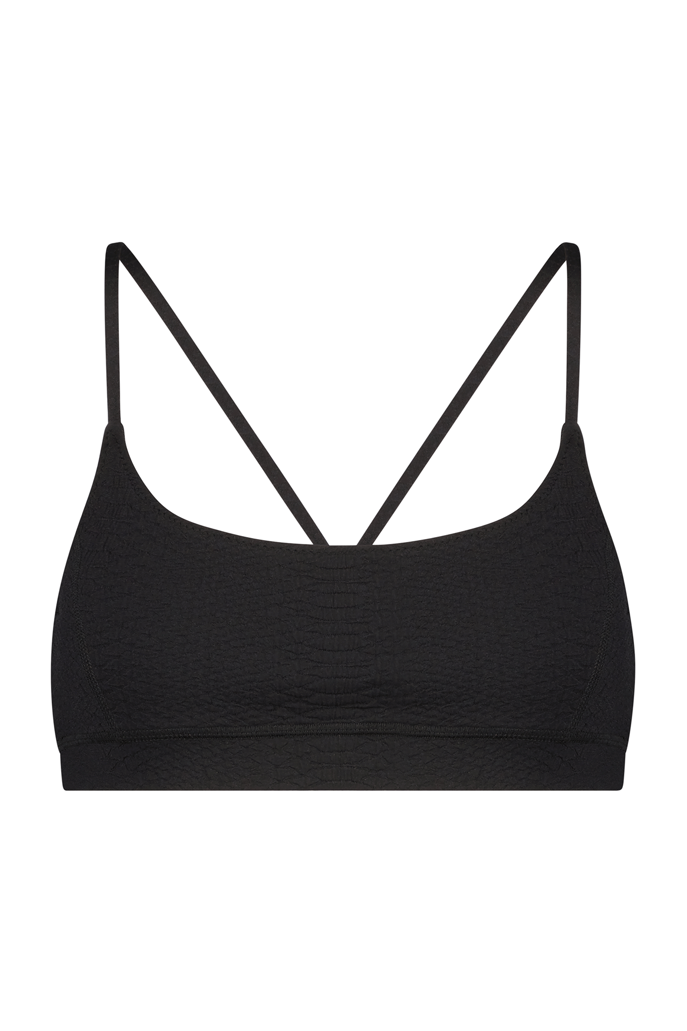 Textured Black Sports Bra