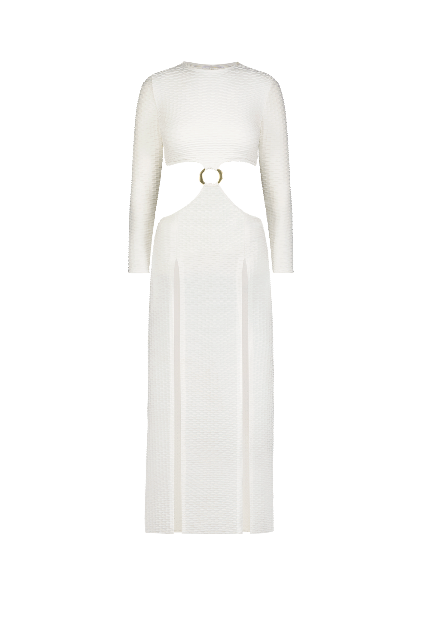 White Maxi Dress with Gold Ring