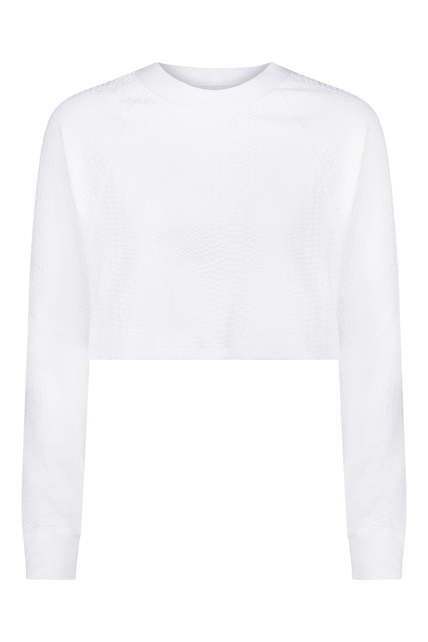 White Sport Pullover in Textured Fabric