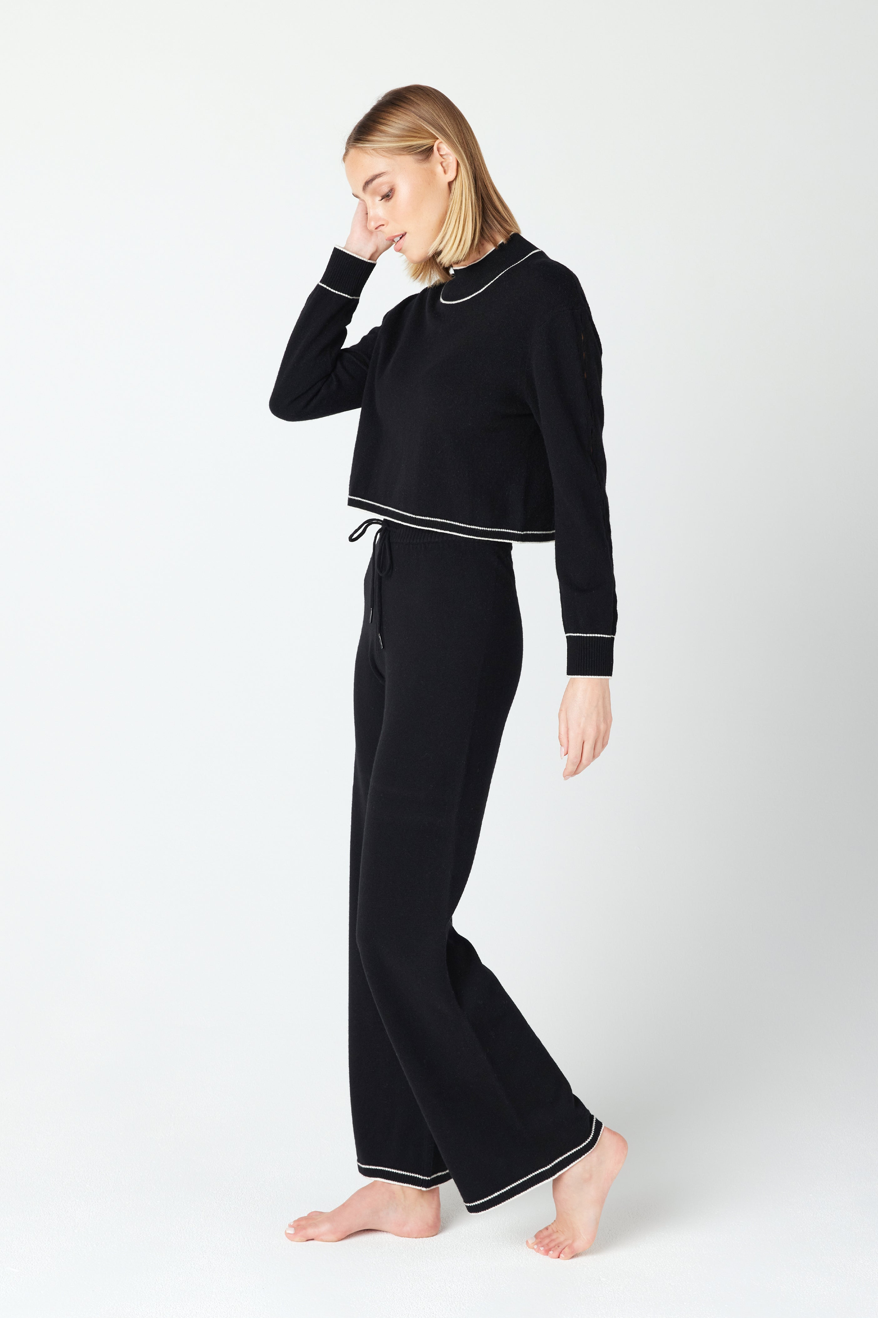 Aubrie Black Cashmere Loungewear Pants