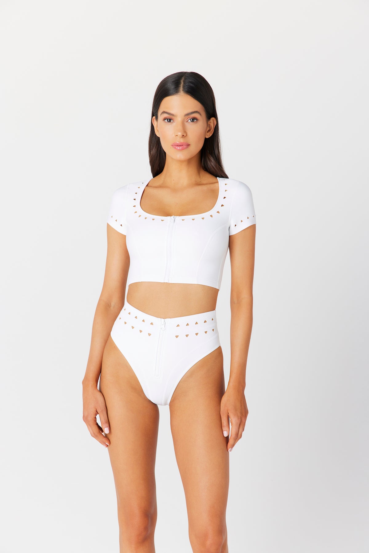 White High Waisted Bikini Bottom